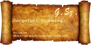 Gergelyfi Szabolcs névjegykártya
